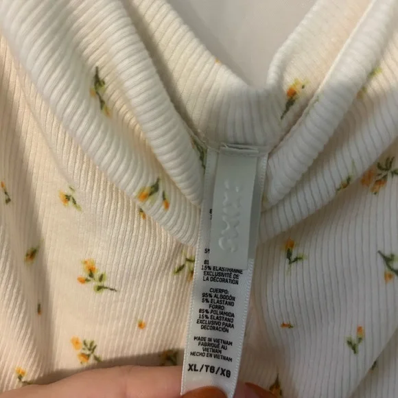 Skims Women's Cotton Rib Low Back Onesie - Marigold Rosebud Print - Picture 8 of 8